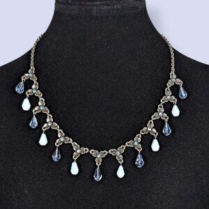 Premier Designs Blue Stone Floral Necklace